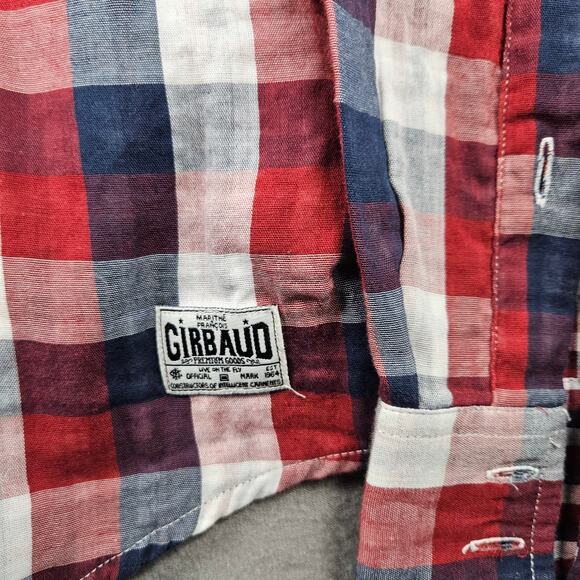 Girbaud Shirt Marithe Fancois Plaid Button Up Blue Red White Mens 2XL Check - Picture 3 of 9